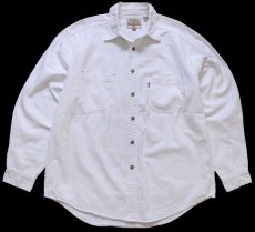 画像1: 90s Levi'sリーバイス ホワイト デニムシャツ XL★03 (1)