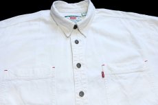 画像3: 90s Levi'sリーバイス カラーデニムシャツ 生成り L★02 (3)