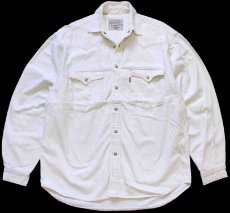 画像1: 90s ポルトガル製 Levi'sリーバイス カラーデニム ウエスタンシャツ 生成り M★06 (1)