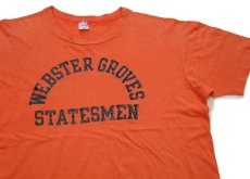 画像1: 70s USA製 Championチャンピオン WEBSTER GROVES STATESMEN コットンTシャツ オレンジ XL (1)