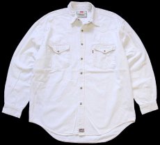 画像1: 90s Levi'sリーバイス カラーデニム ウエスタンシャツ 生成り L★08 (1)