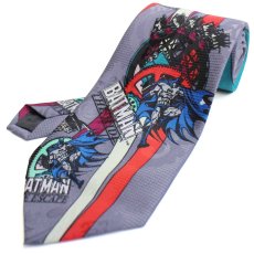 画像1: 90s Six Flags Theme Parks DC COMICS BATMANバットマン ネクタイ グレー (1)