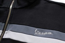 画像4: adidasアディダス トレフォイル Vespa ロゴ刺繍 ハイネック トラックジャケット 黒×グレー L★ジャージ (4)