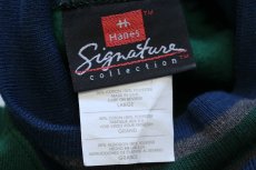 画像5: デッドストック★90s USA製 Hanes Signature ツートン モックネック リブライン スウェット 緑×青 L (5)