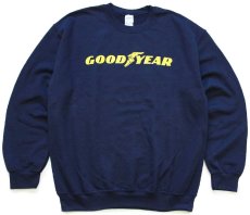 画像1: GOODYEAR ロゴ スウェット 紺 M (1)