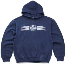 画像1: VOLKSWAGENフォルクスワーゲン ロゴ スウェットパーカー 紺 M (1)