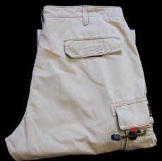 画像1: 00s メキシコ製 POLO JEANSポロ ジーンズ ラルフローレン コットン カーゴパンツ グレーベージュ w37 (1)