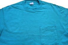 画像3: 90s USA製 ROYAL COMFORT 無地 ポケット付き コットン 長袖Tシャツ 水色 M (3)