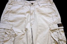 画像4: 00s メキシコ製 POLO JEANSポロ ジーンズ ラルフローレン コットン カーゴパンツ グレーベージュ w37 (4)