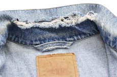 画像7: 80s イタリア製 Levi'sリーバイス 70503 ダメージ デニムジャケット 4ポケット XL★B ユーロ (7)