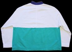 画像2: 90s IZOD LACOSTE ラコステ モックネック マルチカラー 切り替え スウェット BIG 2X★特大 (2)