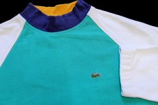 画像3: 90s IZOD LACOSTE ラコステ モックネック マルチカラー 切り替え スウェット BIG 2X★特大 (3)