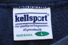 画像4: 90s USA製 Kellsport 無地 リバースウィーブ スウェット 紺 フェード L (4)