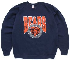 画像1: 90s USA製 NFL CHICAGO BEARS ビッグロゴ スウェット 紺 XL (1)