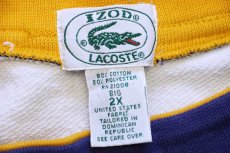 画像4: 90s IZOD LACOSTE ラコステ モックネック マルチカラー 切り替え スウェット BIG 2X★特大 (4)