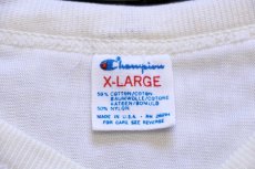 画像4: 80s USA製 Championチャンピオン MASSACHUSETTS Vネック コットン×ナイロン フットボールTシャツ 白 XL (4)