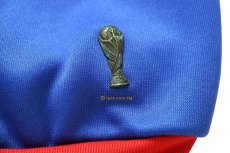 画像5: 00s adidasアディダス トレフォイル FIFA W杯 フランス代表 FFF ロゴ刺繍 ツートン ハイネック トラックジャケット 青×赤 L★ジャージ (5)