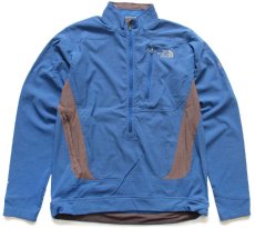 画像1: THE NORTH FACEノースフェイス FLIGHT SERIES APEX プルオーバー ストレッチ ソフトシェルジャケット 青×グレー M (1)