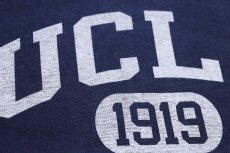 画像4: 00s Championチャンピオン UCLA 1919 二段中抜きプリント リバースウィーブ スウェット 紺 L (4)