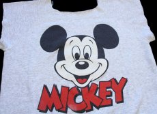 画像3: 80s Disneyディズニー MICKEY ミッキー マウス ノースリーブ スウェット 杢ライトグレー (3)