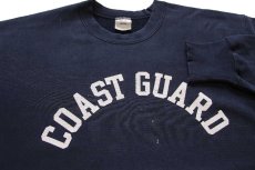 画像3: 90s USA製 SOFFE COAST GUARD ひび割れプリント リバースウィーブ スウェット 紺 フェード L (3)