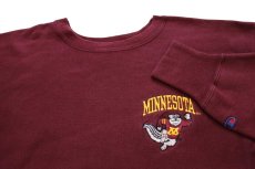 画像3: 00s Championチャンピオン MINNESOTA GOPHERS マスコット刺繍 リバースウィーブ スウェット バーガンディ XL (3)