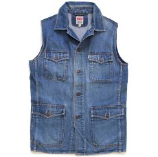 画像1: 90s Levi'sリーバイス カットオフ デニム ブッシュ ベスト カスタム★ユーロ (1)