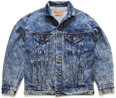 画像1: 80s USA製 Levi'sリーバイス 57508 ケミカルウォッシュ デニムジャケット 4ポケット ボーイズL★アシッド (1)