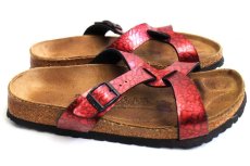 画像3: ドイツ製 BIRKENSTOCKビルケンシュトック Birkisビルキー Sylt サンダル メタリックレッド 37/24★ユーロ (3)