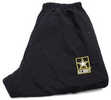 画像1: 15 米軍 U.S.ARMY ロゴ刺繍 APFU トレーニング ナイロンパンツ 黒 L/R★38 IPFU (1)