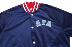 画像4: 80s USA製 AFA ACADEMY パッチ付き スタジャン 紺 L (4)