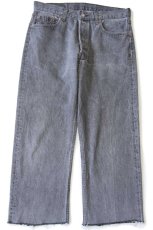 画像2: 90s USA製 Levi'sリーバイス 501 カットオフ 先染め ブラック デニムパンツ w34 (2)