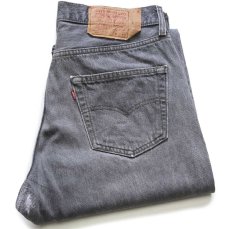 画像1: 90s USA製 Levi'sリーバイス 501 カットオフ 先染め ブラック デニムパンツ w34 (1)