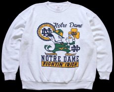 画像1: 90s USA製 NOTRE DAME FIGHTING IRISH スウェット 杢ホワイト XXL★特大 (1)