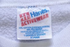 画像4: 90s USA製 Hanes Cambridge 袖プリント スウェット 白 XL (4)