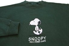 画像3: 90s SNOOPY スヌーピー YMCA STORER CAMPS スウェット 緑 M (3)