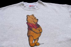 画像3: 90s USA製 Hanes Disneyディズニー クマのプーさん スウェット 杢ライトグレー XL (3)