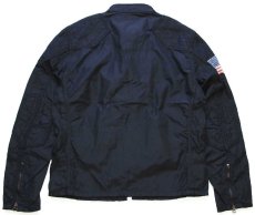 画像2: DENIM&SUPPLY ラルフローレン 星条旗 スタンドカラー シングルライダース ナイロンジャケット 黒 L (2)