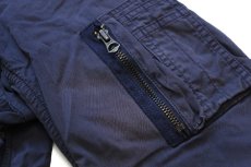 画像7: DENIM&SUPPLY ラルフローレン 星条旗 スウェットフード付き コットン×ナイロン フライトジャケット ナス紺 フェード L (7)