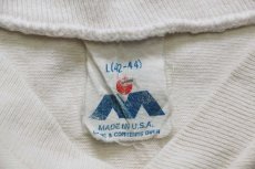 画像4: 80s USA製 UNC BEARS アメフト Vネック コットン フットボールTシャツ 生成り L (4)