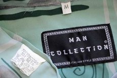 画像4: 90s イタリア製 MAN COLLECTION アート 比翼 レーヨン×シルクシャツ M (4)