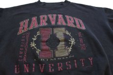 画像3: 90s USA製 HARVARD UNIVERSITY 発泡プリント スウェット 黒 XL (3)