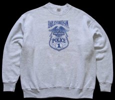 画像1: 90s USA製 HARLEY-DAVIDSON ハーレー ダビッドソン ロゴ刺繍 POLICE 1 スウェット 杢ライトグレー XL (1)