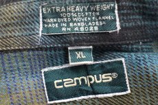 画像4: 90s CAMPUS オンブレチェック コットン フランネルシャツ XL (4)