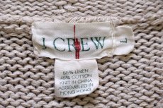 画像4: 90s J.CREW 無地 ロールネック リネン×コットンニット セーター ベージュ L (4)