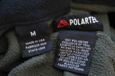 画像4: 90s USA製 MOUNTAIN HARDWEAR ロゴ刺繍 ハイネック ハーフジップ POLARTEC インナー フリース オリーブ M (4)