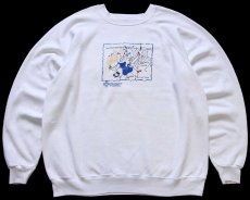 画像1: 90s USA製 Hanes PIEDMONT HOSPITAL イラスト スウェット 白 XXL★特大 (1)