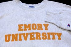 画像3: 00s メキシコ製 Championチャンピオン EMORY UNIVERSITY リバースウィーブ スウェット 杢グレー L (3)