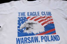 画像3: 80s Hanes THE EAGLE CLUB WARSAW,POLAND イーグル 星条旗 スウェット 白 L (3)