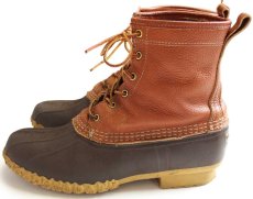 画像2: USA製 L.L.Bean ブロックチェックライナー 6ホール ビーンブーツ タン×ブラウン 9M (2)